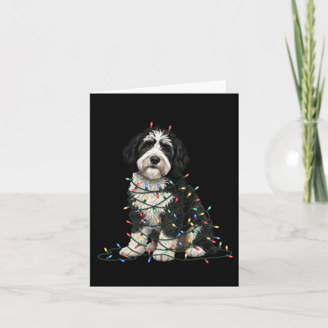 Sheepadoodle Christmas I'm Fine Everything Is Fine Kort (Framsida)