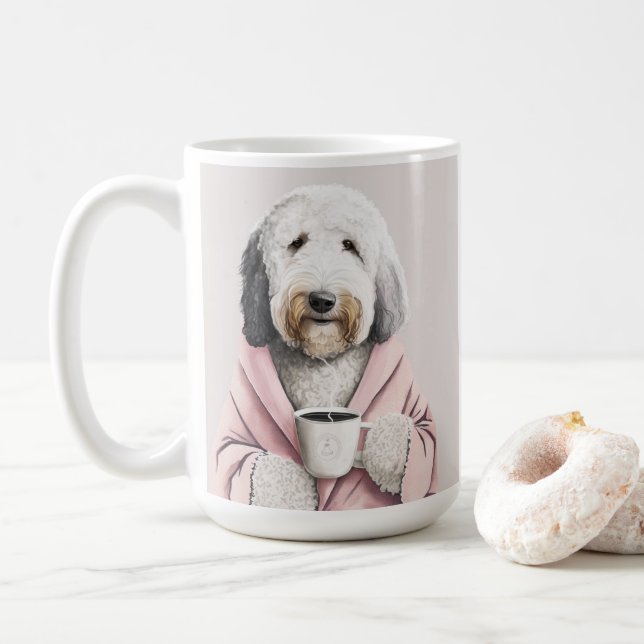 Sheepadoodle, goldendoodle, labradoodle söt presen kaffemugg (Med munk)