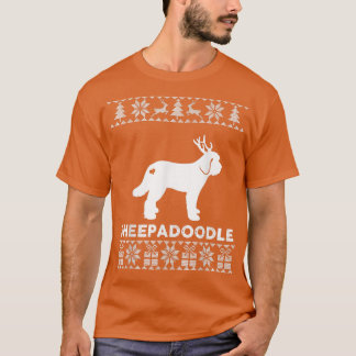 Sheepadoodle Hund älskare Julafton Reindeer Ugly C T Shirt