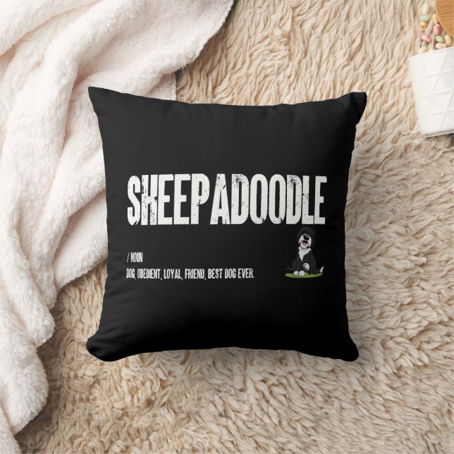 Sheepadoodle Hund Definition, Doodle Hund Noun Gif Kudde (Filt)
