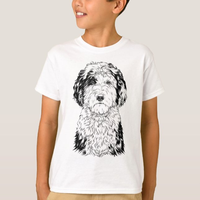 Sheepadoodle Hund Mamma Hund älskare T Shirt (Framsida)
