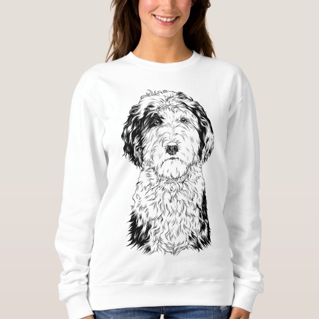 Sheepadoodle Hund Mamma Hund älskare T Shirt (Framsida)