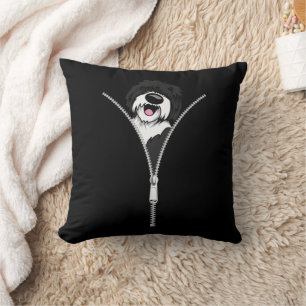 Sheepadoodle Hund Zipper Funny Puppy Hundägare Kudde