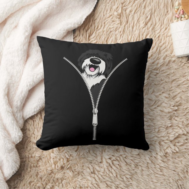 Sheepadoodle Hund Zipper Funny Puppy Hundägare Kudde (Filt)