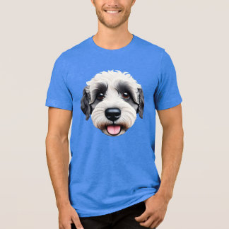 Sheepadoodle lycklig ansikte BW-2 T Shirt