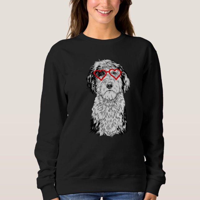 Sheepadoodle Valentines day Hund Mamma Hund T Shirt (Framsida)