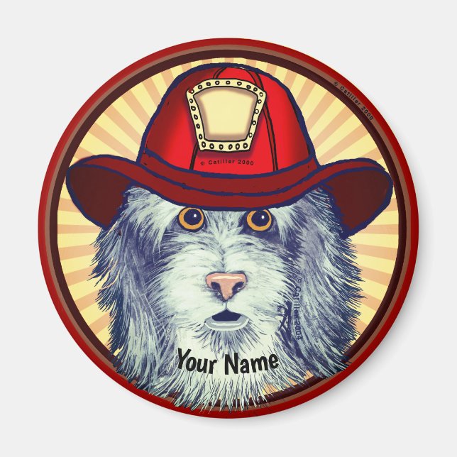 Sheepdog Firefighter Magnet (Framsidan)