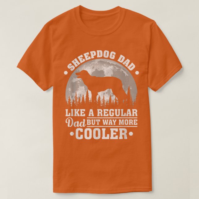 Sheepdog Pappa som en vanlig Pappa Funny Sheepdog  T Shirt (Design framsida)