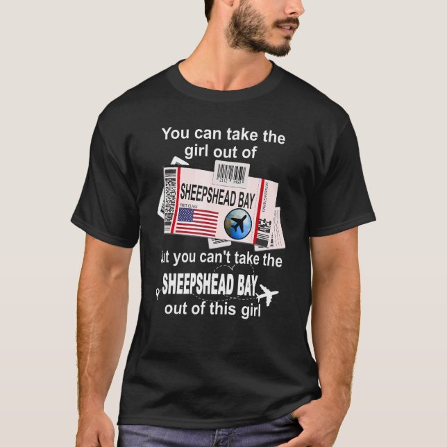 Sheepshead Bay Boarding Pass Sheepshead Bay Girl T Shirt (Framsida)