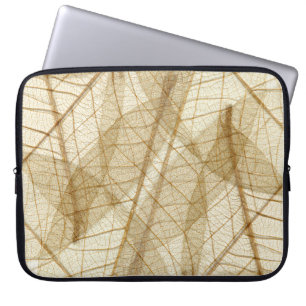 Sheer Cream Beige Snöre Lövs Laptop Fodral