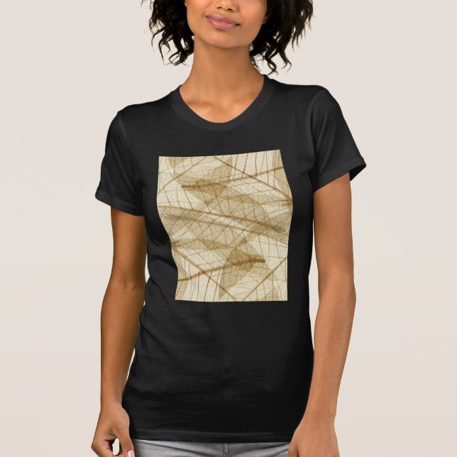 Sheer Cream Beige Snöre Lövs T-shirt (Framsida)