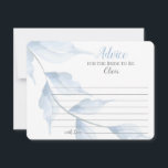 Sheer Dusty Blue Advice for the Bride to be Rådkort<br><div class="desc">Grå blek, dammig bladkaskader från hörnet för detta chic Bride to be Advice-kort, motsatsen är en samordnad blek dammig blå färg. - Skicka dem till gästerna eller skicka dem med din inbjudan att bli ifyllda och signerade för dina speciella duschgästers skull. Design skapat för BarefootBride™ av ©WhimsicalArtwork™ Vi skapat den...</div>