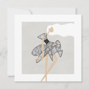 Sheer Motion Muse Glam Fashion Art-kort Inbjudningar