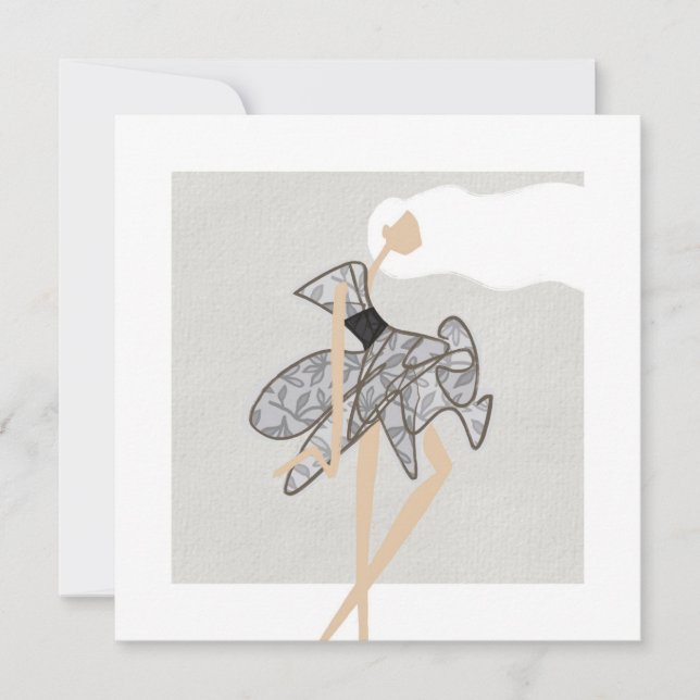 Sheer Motion Muse Glam Fashion Art-kort Inbjudningar (Framsida)