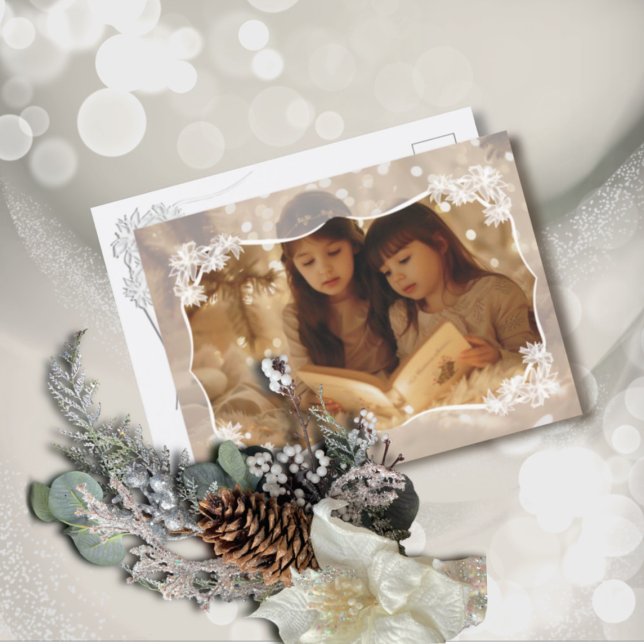 Sheer Poinsettia Snöre Blommigt Helgdag Postcard Helg Vykort (Skapare uppladdad)