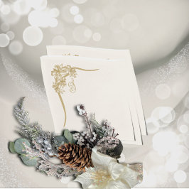 Sheer Poinsettia Snöre Monogram Pappersservett