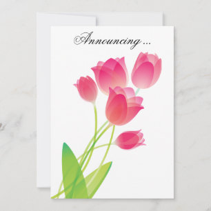 Sheer Rosa Tulips Inbjudningar