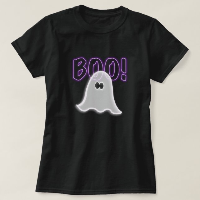 Sheer Semi-Transparent Lila Boo Ghost T-shirt (Design framsida)