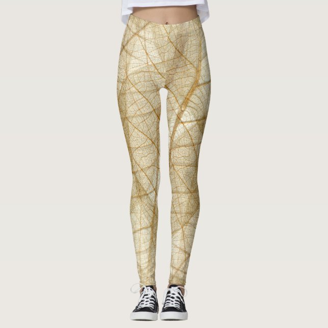 Sheer Snöre Lövs Leggings (Framsida)
