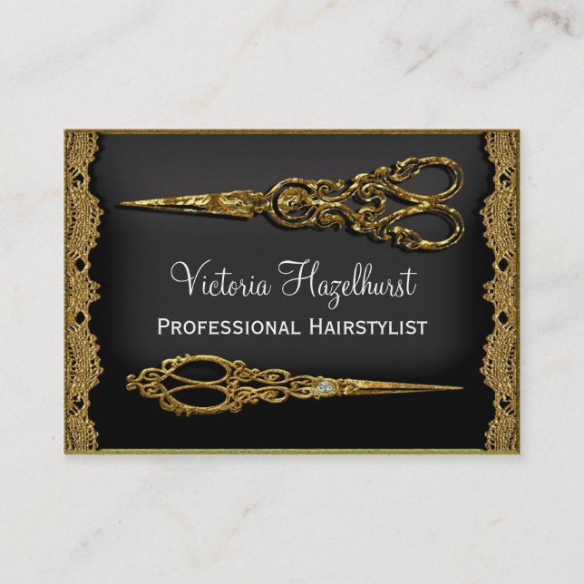 Sheet Hazelhurst Dubbla Sissor Hair Stylist Visitkort (Framsida)