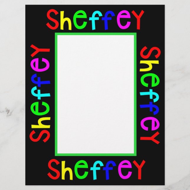 Sheffey Bold Rainbow Typsnitt Brevhuvud (Framsida)