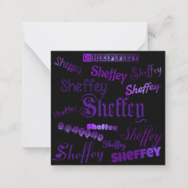 Sheffey Lila Typsnitt Anteckningskort
