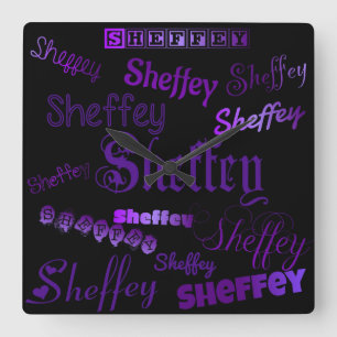 Sheffey lilatypsnitt fyrkantig klocka