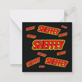 Sheffey Red Tecknad Font Anteckningskort