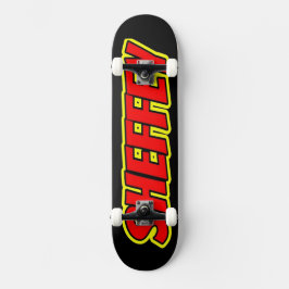 Sheffey Red Tecknad Typsnitt Skate board