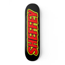 Sheffey Red Tecknad Typsnitt Skate board