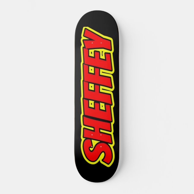 Sheffey Red Tecknad Typsnitt Skate board (Framsida)