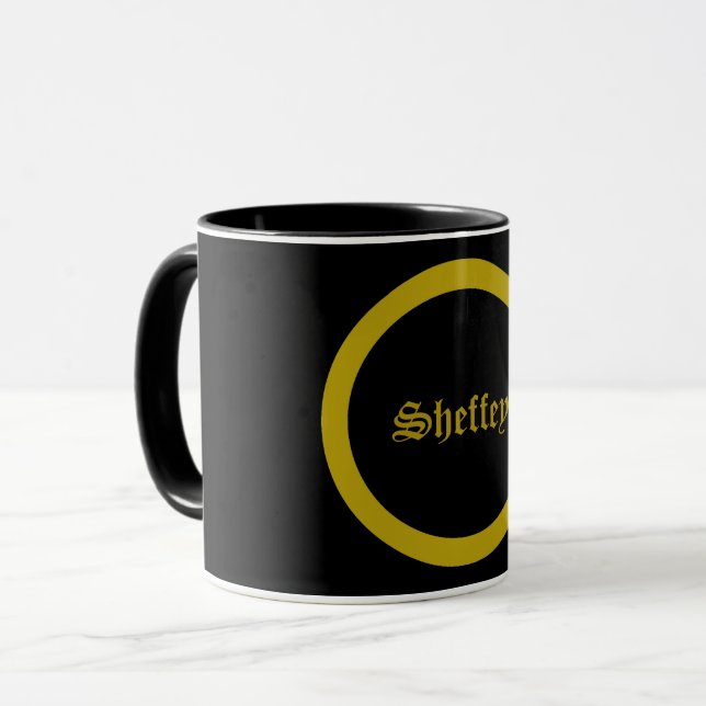 Sheffey Typsnitt - Black och Guld kaffe mugg (Framsida vänster)