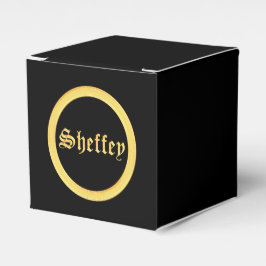 Sheffey Typsnitt - Black och Guld Monogram Presentaskar