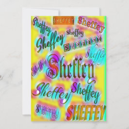 Sheffey Typsnitt - Gult och Rosa Rainbow Inbjudningar