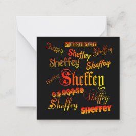 Sheffey Typsnitt - Orange, rött och Gult Anteckningskort