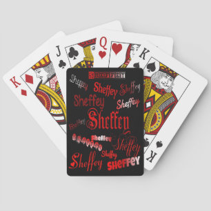 Sheffey Typsnitt - Red-Shades on Black Casinokort