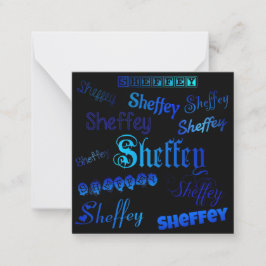 Sheffey Typsnitt - Shades Blue on Black Anteckningskort