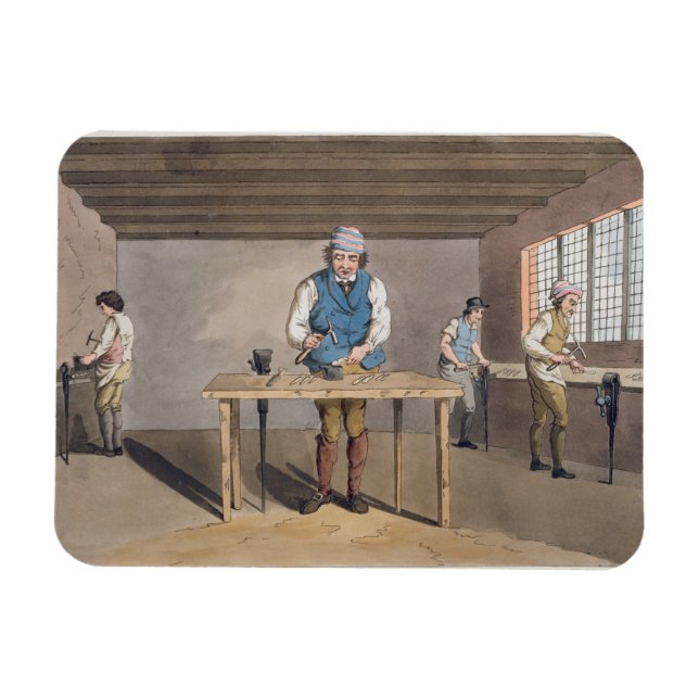 Sheffield Cutler, från ’Costume of Yorkshire’ engr Magnet (Horisontell)