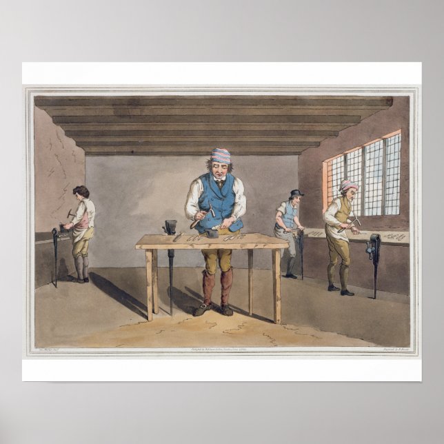 Sheffield Cutler, från ’Costume of Yorkshire’ engr Poster (Framsidan)