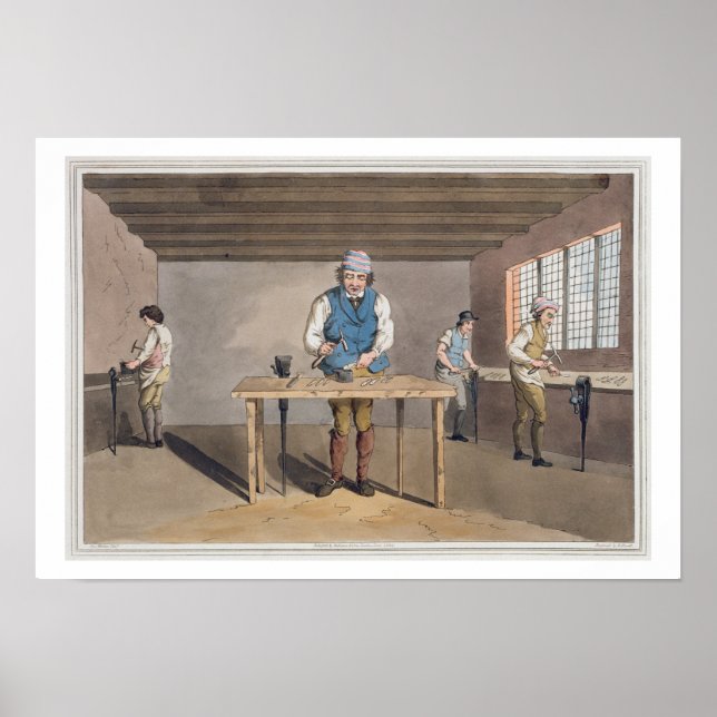 Sheffield Cutler, från ’Costume of Yorkshire’ engr Poster (Framsidan)