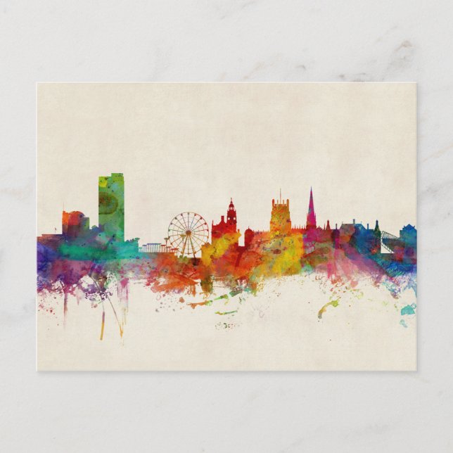 Sheffield England Skyline Vykort (Framsida)