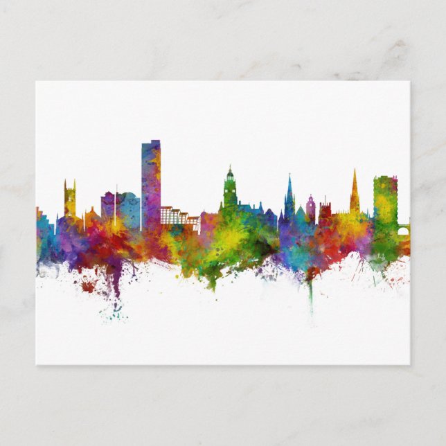 Sheffield England Skyline Vykort (Framsida)
