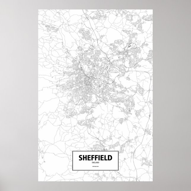 Sheffield, England (svart på vit) Poster (Framsidan)