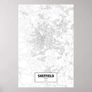 Sheffield, England (svart på vitt) Poster