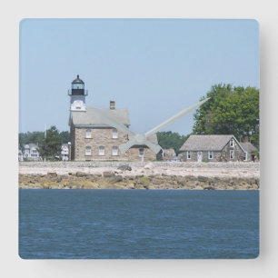 Sheffield Island Lighthouse, Connecticut Fyrkantig Klocka