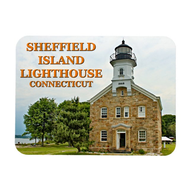 Sheffield Island Lighthouse, Connecticut Magnet (Horisontell)
