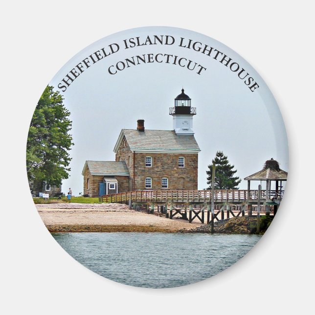 Sheffield Island Lighthouse, Connecticut Magnet (Framsidan)