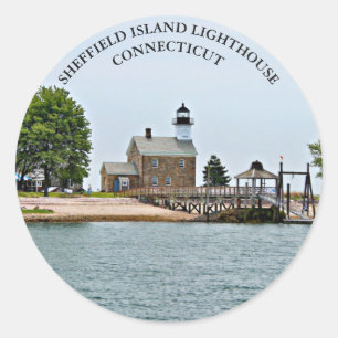Sheffield Island Lighthouse, Connecticut Stickers Runt Klistermärke