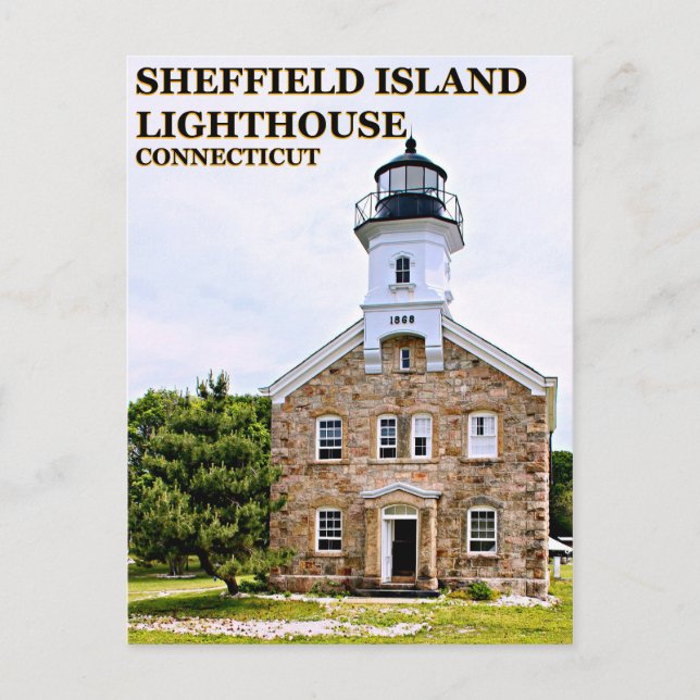 Sheffield Island Lighthouse, Connecticut Vykort (Framsida)