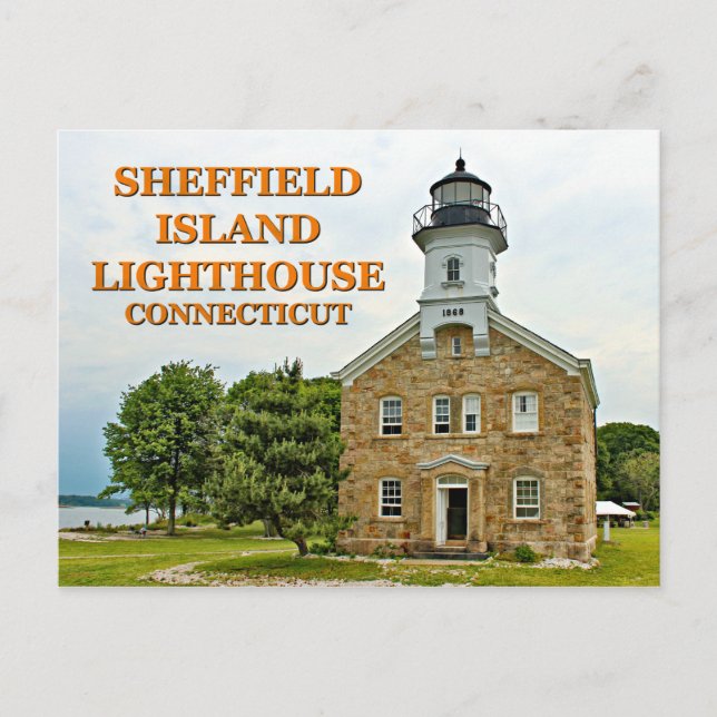 Sheffield Island Lighthouse, Connecticut Vykort (Framsida)